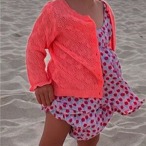 Pink Heart Pattern Kids Cardigan size 12m